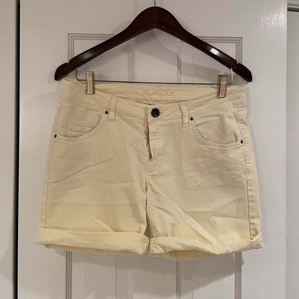 Massimo Dutti yellow denim shorts